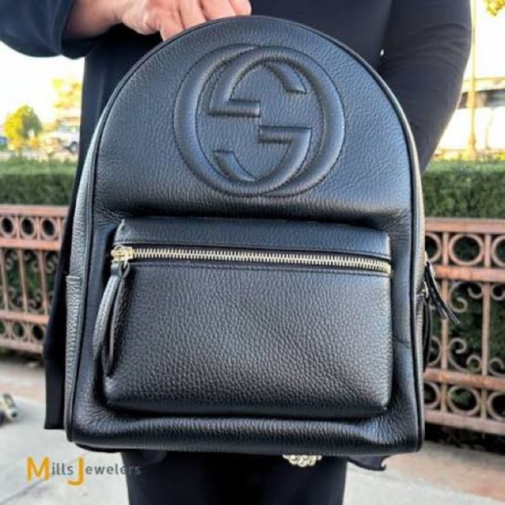 Authentic Gucci Black Leather Backpack - Picture 7 of 16